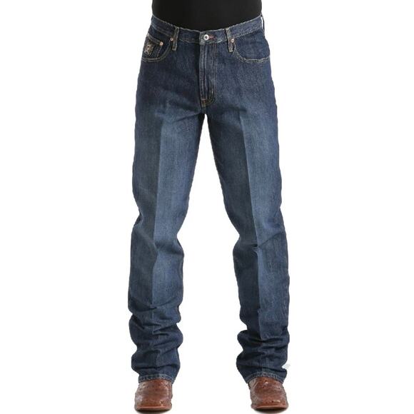 Cinch Jeans Black Label Mens 33 Western Rodeo Med Wash Denim MB90633002 (34x32)